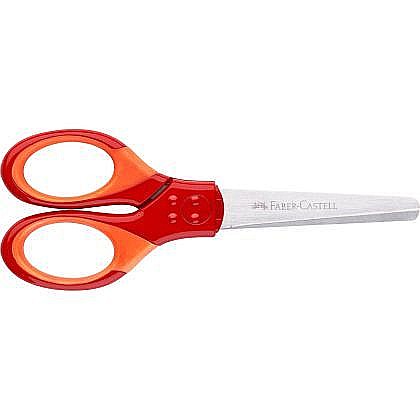 Foarfeca scolara cu protectie grip rosie Faber-Castell [1]
