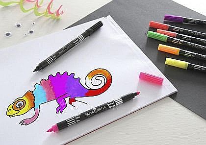 Carioca 10 culori 2 capete neon Faber-Castell [3]