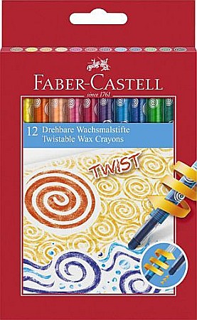 Creioane colorate - Creioane cerate retractabile 12 culori Faber-Castell