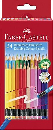 Promoții de Toamnă - Creioane Colorate 24 culori cu guma Eco Faber-Castell