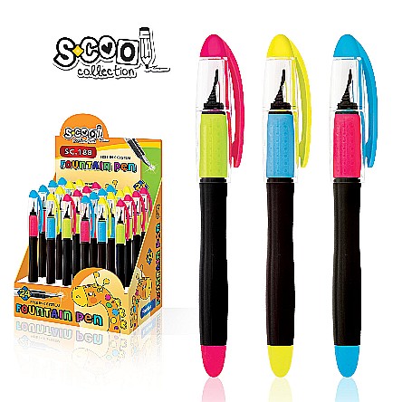 Stilouri școlare - Stilou plastic cu grip S-COOL diverse culori