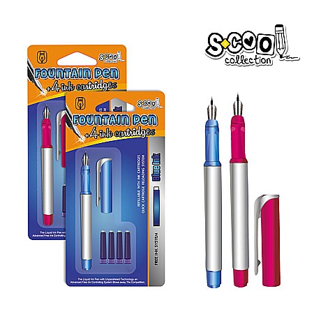 Stilou + 4 rezerve 1 set blister S-COOL Stilouri școlare - Stilou + 4 rezerve 1 set blister S-COOL
