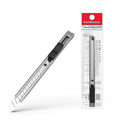 Cuttere și lame cutter - Cutter metalic profesional 9mm auto-look erich 19160