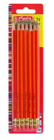 Birotică și accesorii birou - Creion grafit cu radiera mina HB 24/set Herlitz