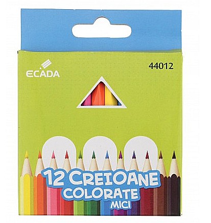 Creioane colorate - Creioane Colorate mici 12 buc /set Ecada