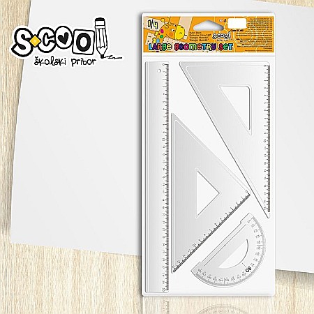 Truse geometrie - Trusa de Geometrie 4 buc /set Liniar 20cm S-Cool