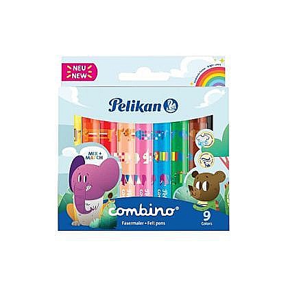 Promoții de Toamnă - Carioca Combino Super 411 Set 9 Culori varf gros Pelikan