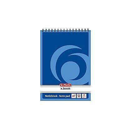 Papetărie și articole din hârtie - Bloc notes A7 50 file dictando cu spirala X.Book Herlitz