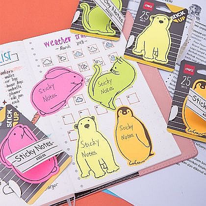 Notes adeziv animale 76x76 mm 25 file Deli [4]