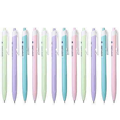 Rechizite școlare - Pix cu mecanism 0.7mm corp pastel albastru deli dleq03330