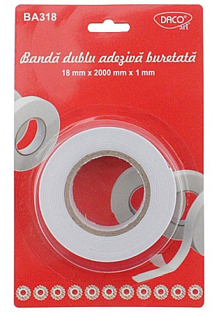 Instrumente și accesorii birou - Banda adeziva buretata dubla 18/2 Daco