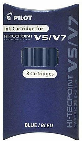 Rollere și finelinere - Set 3 rezerve roller V5/V7 albastru Hi-Tecpoint Pilot
