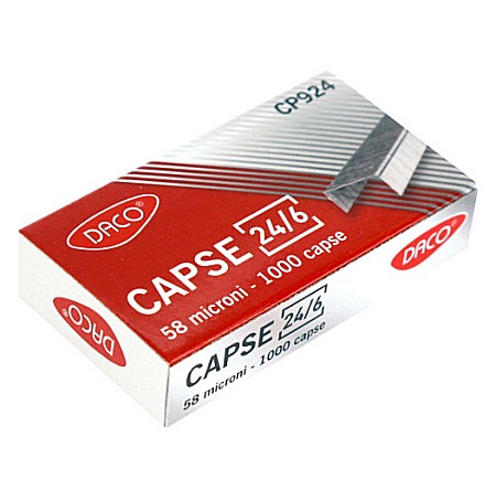 Instrumente și accesorii birou - Capse 24/6 capsare 25 coli Daco