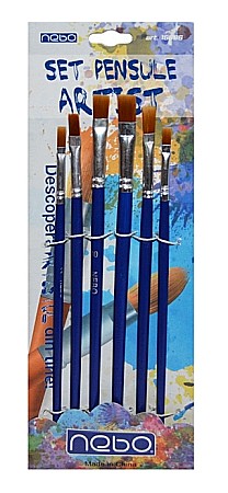 Pensule școlare - Pensule varf tesit 6/set Nebo