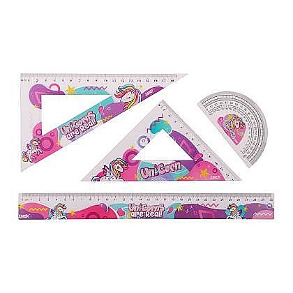 Accesorii geometrie și matematică - Set de Geometrie 4 Piese S30 Unicorn Junior 131461