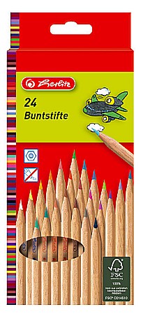 Creioane colorate - Creioane Color Natur Set 24 culori Herlitz