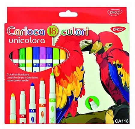 Carioci - Carioca 18 culori varf conic Unicolora Daco