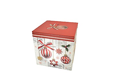 Accesorii pentru impachetat - Cutie cadou,motiv craciun,30x30x30cm b0778