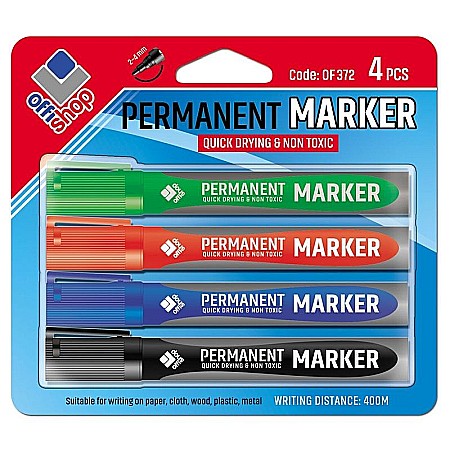 Markere și textmarkere - Marker permanent 4 culori /set Offishop