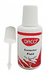 Birotică și accesorii birou - Corector fluid cu burete 20g Daco