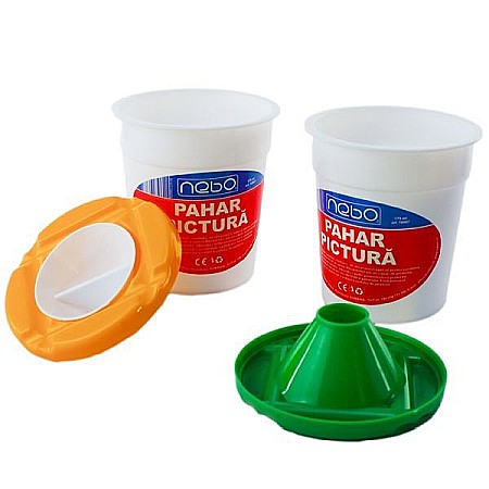 Acuarele și pensule școlare - Pahar pictura nebo 16007