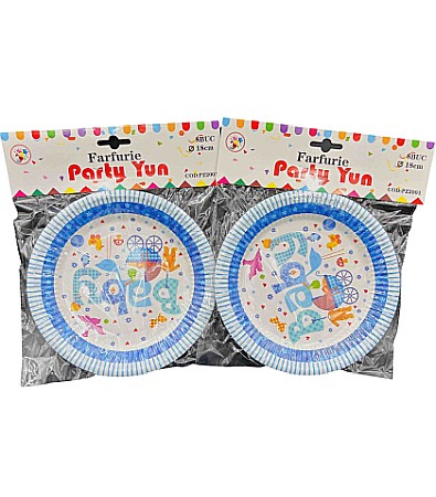 Farfurii și pahare - Farfurii party 18cm pz2001 8/set baby albastru
