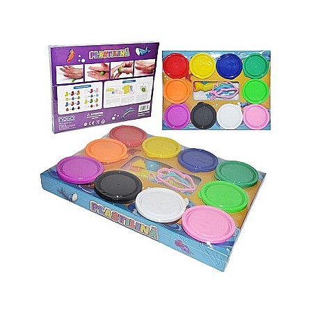 Plastilină - Plastilina 10 culori 60g Nebo