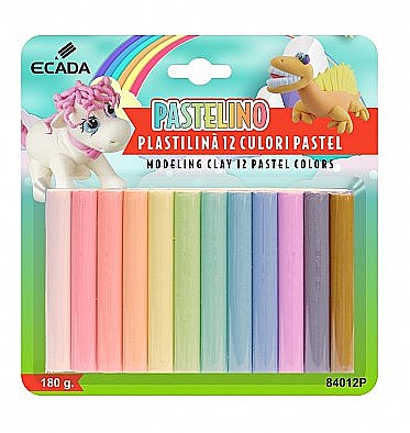 Plastilină - Plastilina 12 culori pastel Ecada