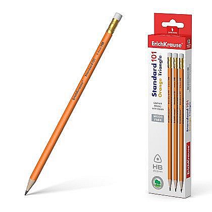 Rechizite școlare - Creion grafit triunghiular 101 orange hb erk055264