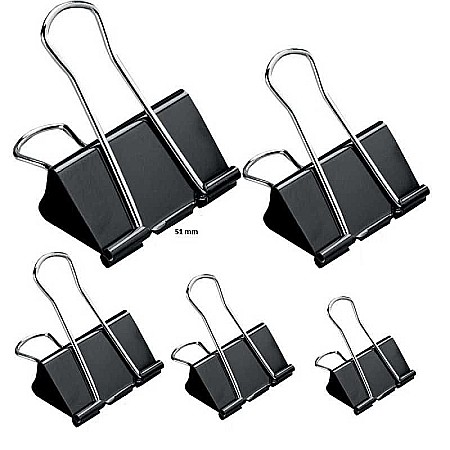 Instrumente și accesorii birou - Clipsuri metalice negre 51mm 12/set Offishop