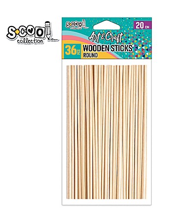 Accesorii craft - Acc.Craft-betisoare lemn natur, 20cm 36/set sc1939