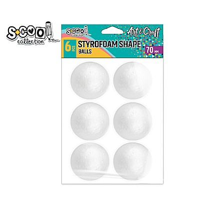 Artă și creativitate - Accesorii Craft-bile polistiren 70mm 6buc/set sc1997