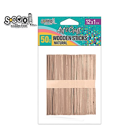 Accesorii craft - Accesorii craft-betisoare lemn 15x1.8cm 50buc/set sc1938