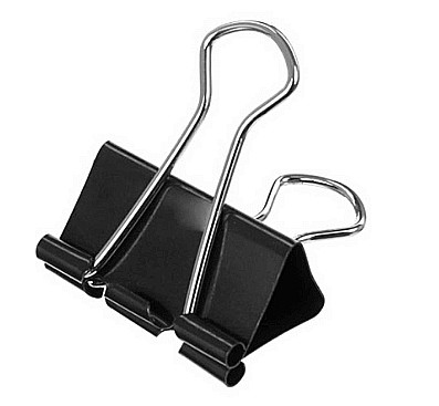 Instrumente și accesorii birou - Clipsuri metalice negre 25mm 12/set Offishop