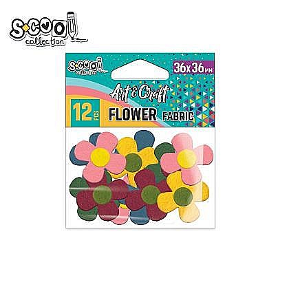 Artă și creativitate - Accesorii craft-floricele textil 36x36mm 12buc/set sc1958