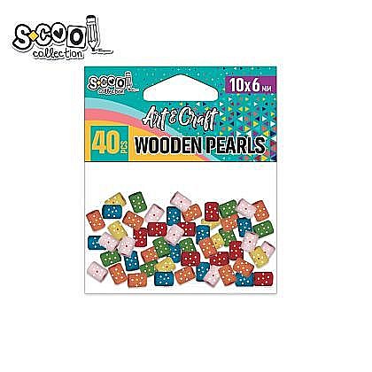 Artă și creativitate - Accesorii craft-margele lemn 10x6mm 40buc/set sc1943
