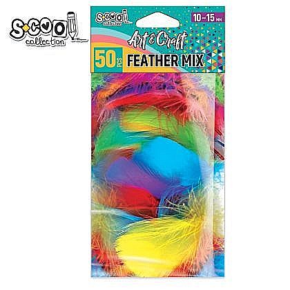 Artă și creativitate - Accesorii craft-pene diverse culori 50buc/set sc1983