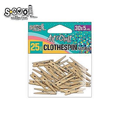 Artă și creativitate - Accesorii craft-carlige lemn natur 30x5mm 25buc/set sc1945