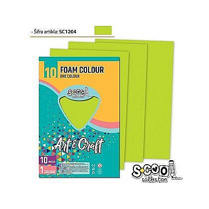 Hârtie pentru lucru manual - Hartie buretata verde deschis 20x30 cm S-Cool 1 coala