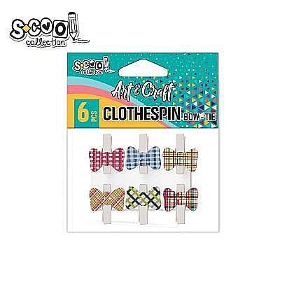 Artă și creativitate - Accesorii craft-carlige lemn papion 6buc/set sc1941