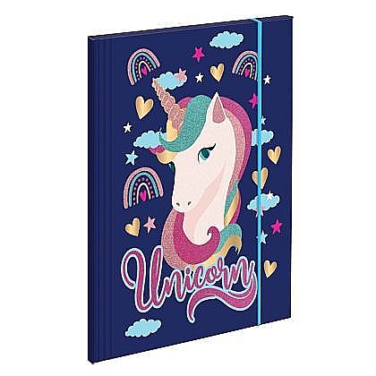 Birotică și accesorii birou - Mapa premium a4,elastic/holografic, unicorn dark sc1733