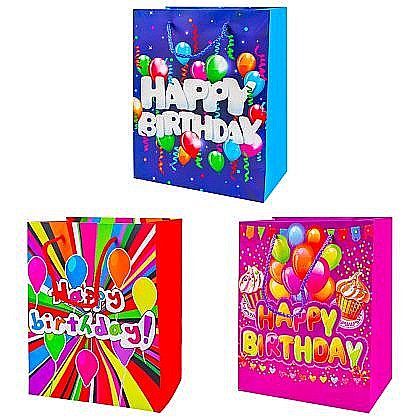 Accesorii pentru impachetat - Punga cadou happy birthday 30x42x12cm hb2-l 34693