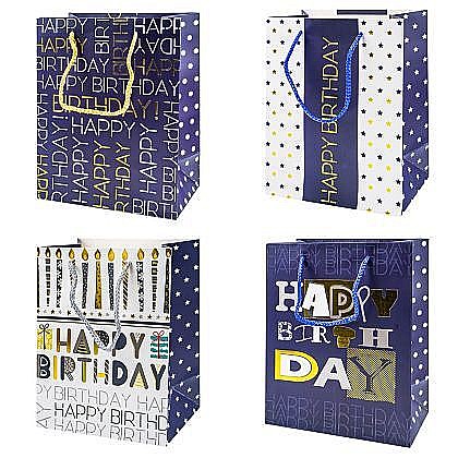 Accesorii pentru impachetat - Punga cadou happy birthday 30x42x12cm hb-l 34692