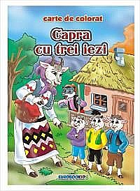 Cărți - Capra cu trei iezi carte de colorat