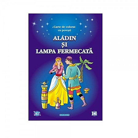 Cărți - Carte de colorat cu povesti Aladin si lampa fermecata 