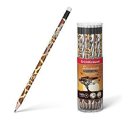 Rechizite școlare - Creion grafit cu radiera savanna hb erich erk045620