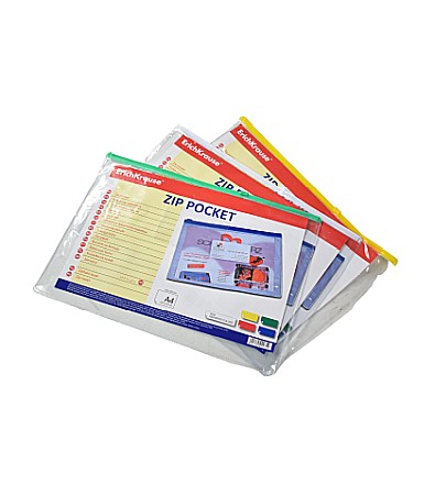 Organizare și arhivare - Buzunar din plastic cu fermoar a4 erich 2599
