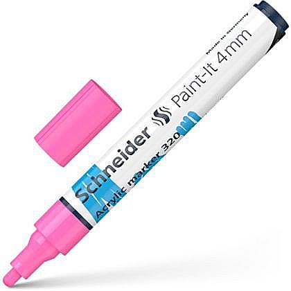 Rechizite școlare - Marker vopsea acrilica paint-it 320 4mm schneider roz pastel