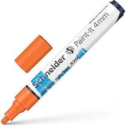 Rechizite școlare - Marker vopsea acrilica paint-it 320 4mm schneider portocaliu