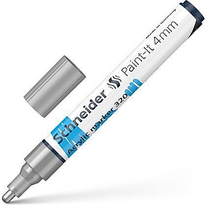Rechizite școlare - Marker vopsea acrilica paint-it 320 4mm schneider argintiu